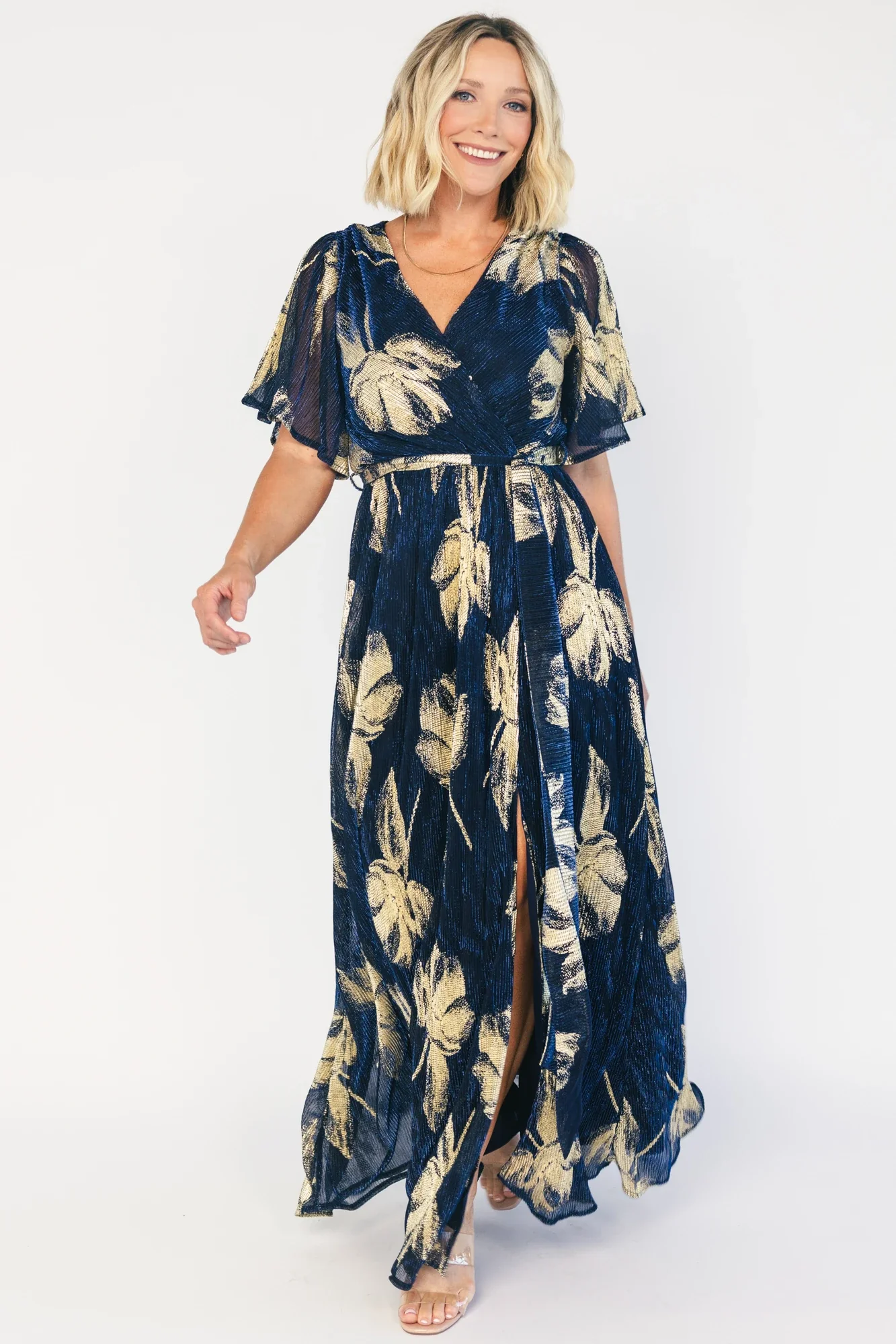 Rachel Maxi Dress | Navy + Gold