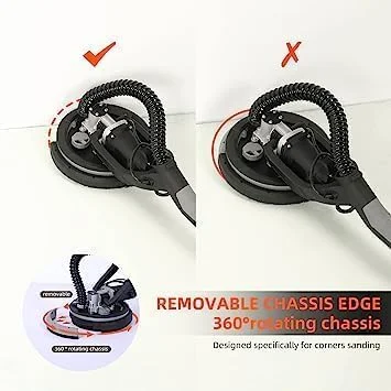 Drywall Sander,750W Electric Drywall Sander 7 Variable Speed 900-1800 RPM Sander with LED Light,Extendable Handle,Dust Hose,14 Pcs Sanding discs,Storage Bag(750w Drywall Sander/Grey) - Image 6
