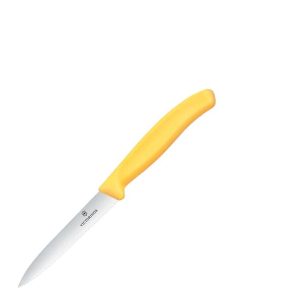 Swiss Classic grønnsakskniv bølget knivblad 10 cm gul