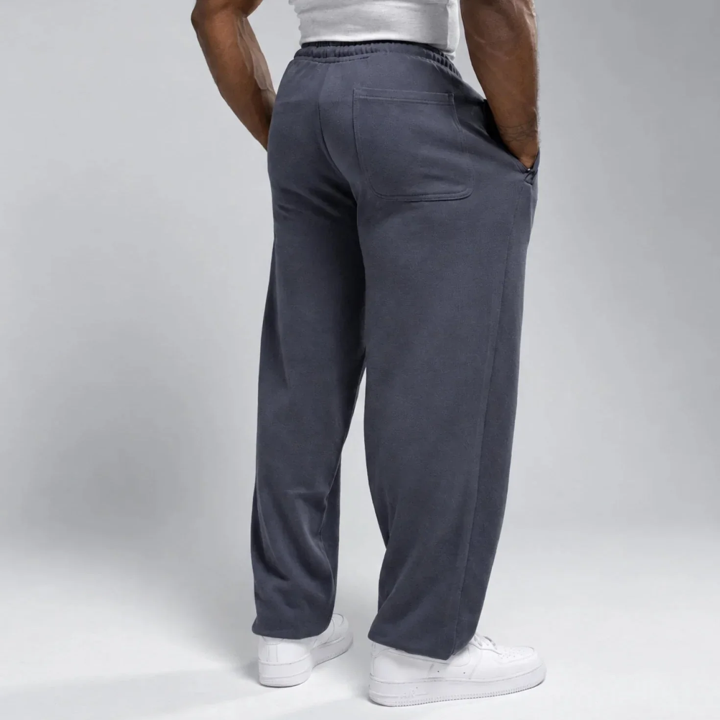 EVOLVE DARK GREY OVERSIZED CUFFED SWEATPANTS
