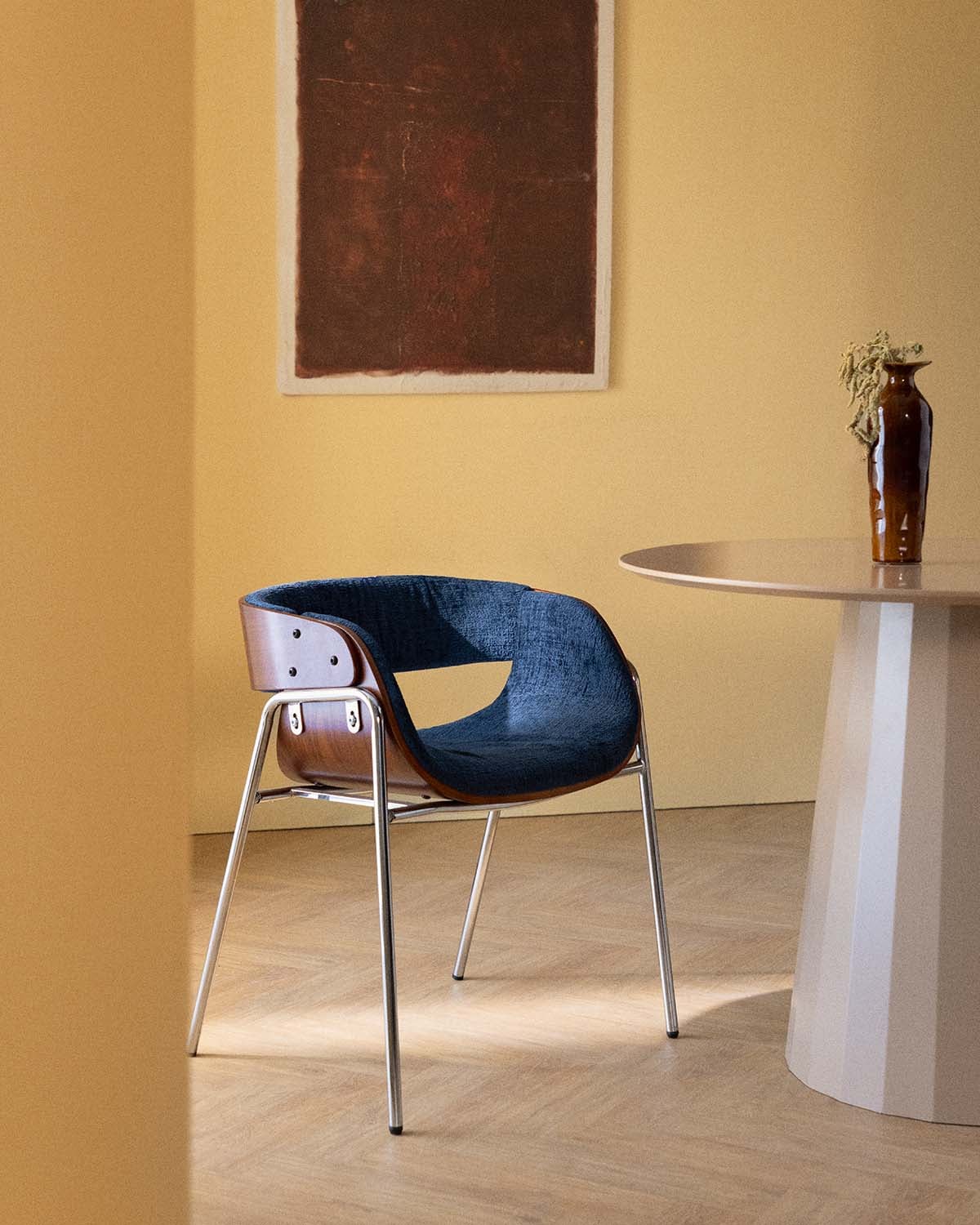 Berlin - Silla de Comedor de Madera y Tela Berlin