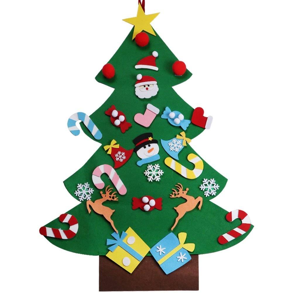 Aytai DIY Felt Christmas Tree Set with Ornaments for Kids, Xmas Gifts, New Year Door Wall Hanging Decorations