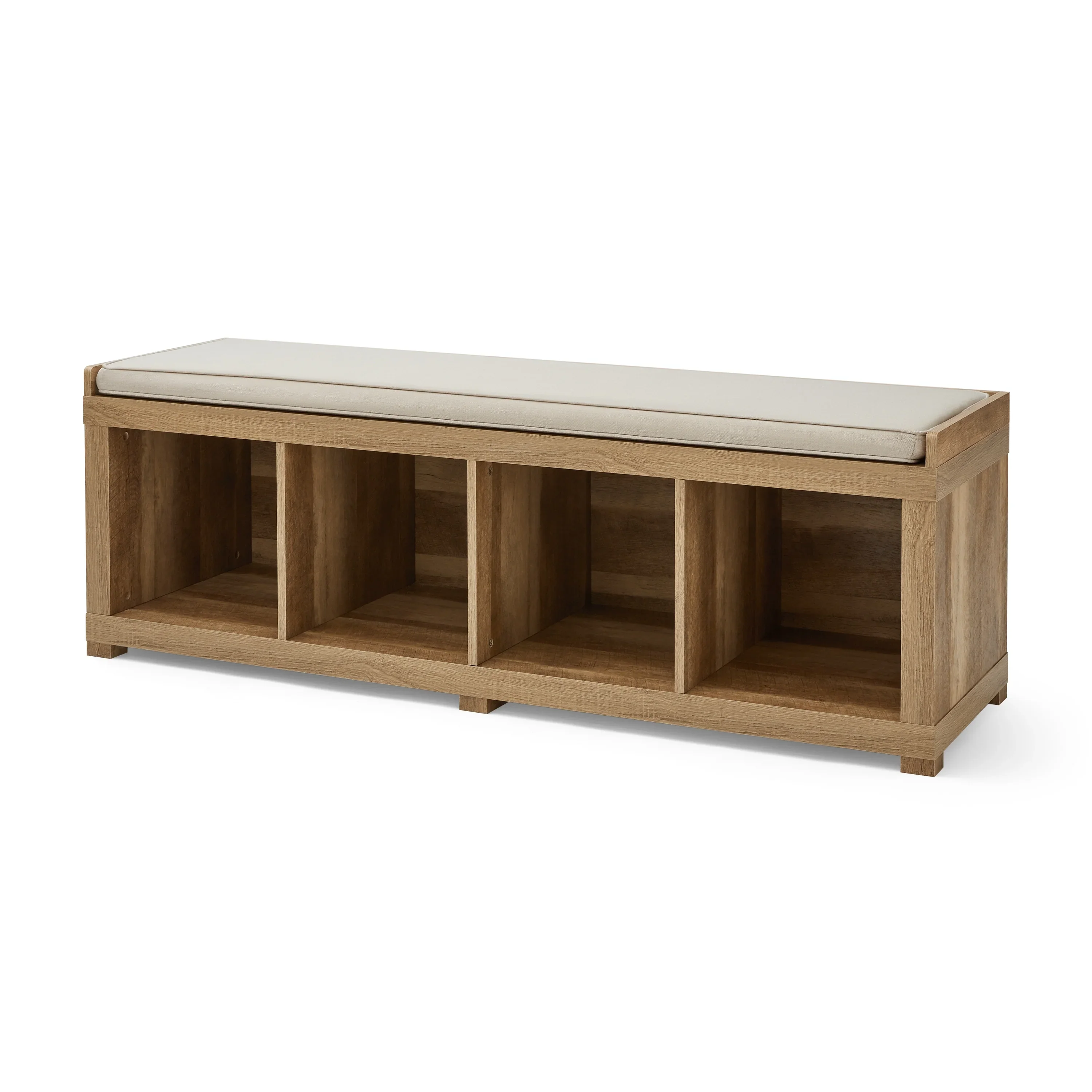 Better Homes & Gardens 4-Cube Shoe Storage 58.39 Bench, Weathered