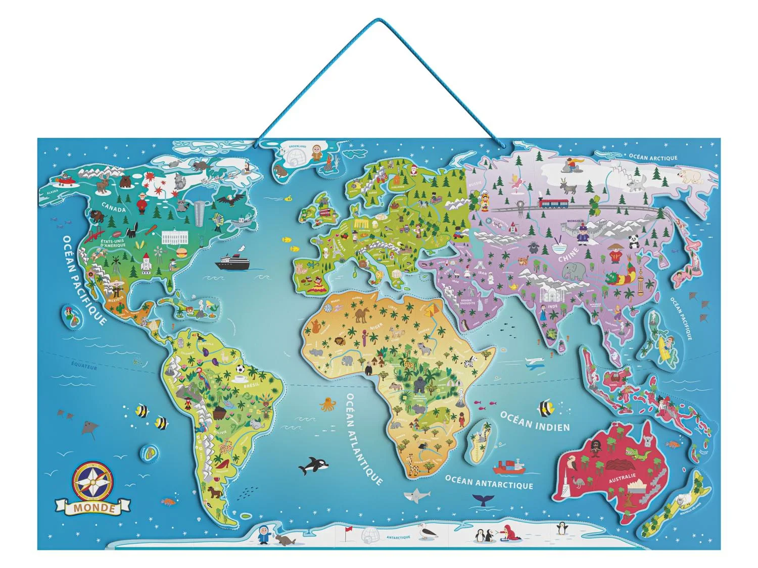 Playtive Carte magntique du monde ou de l'Europe