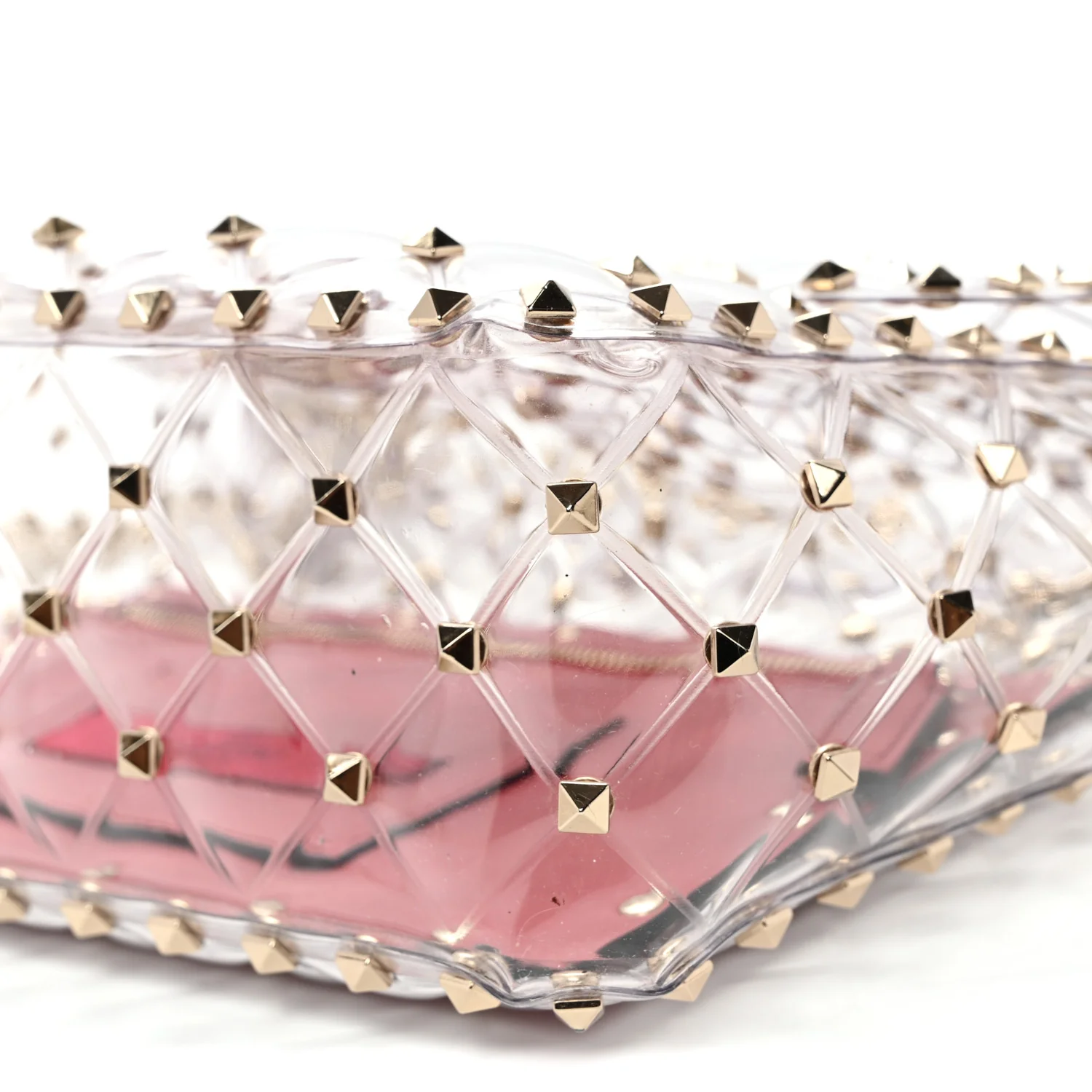 PVC Medium Rockstud Spike Shoulder Bag