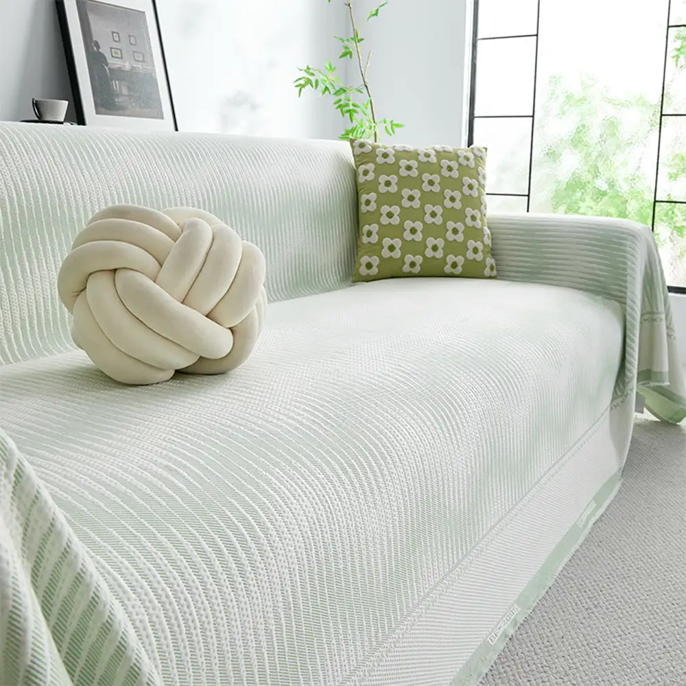 Modern Geometric Cooling Ice Silk Breathable Sofa Blanket Couch Cover