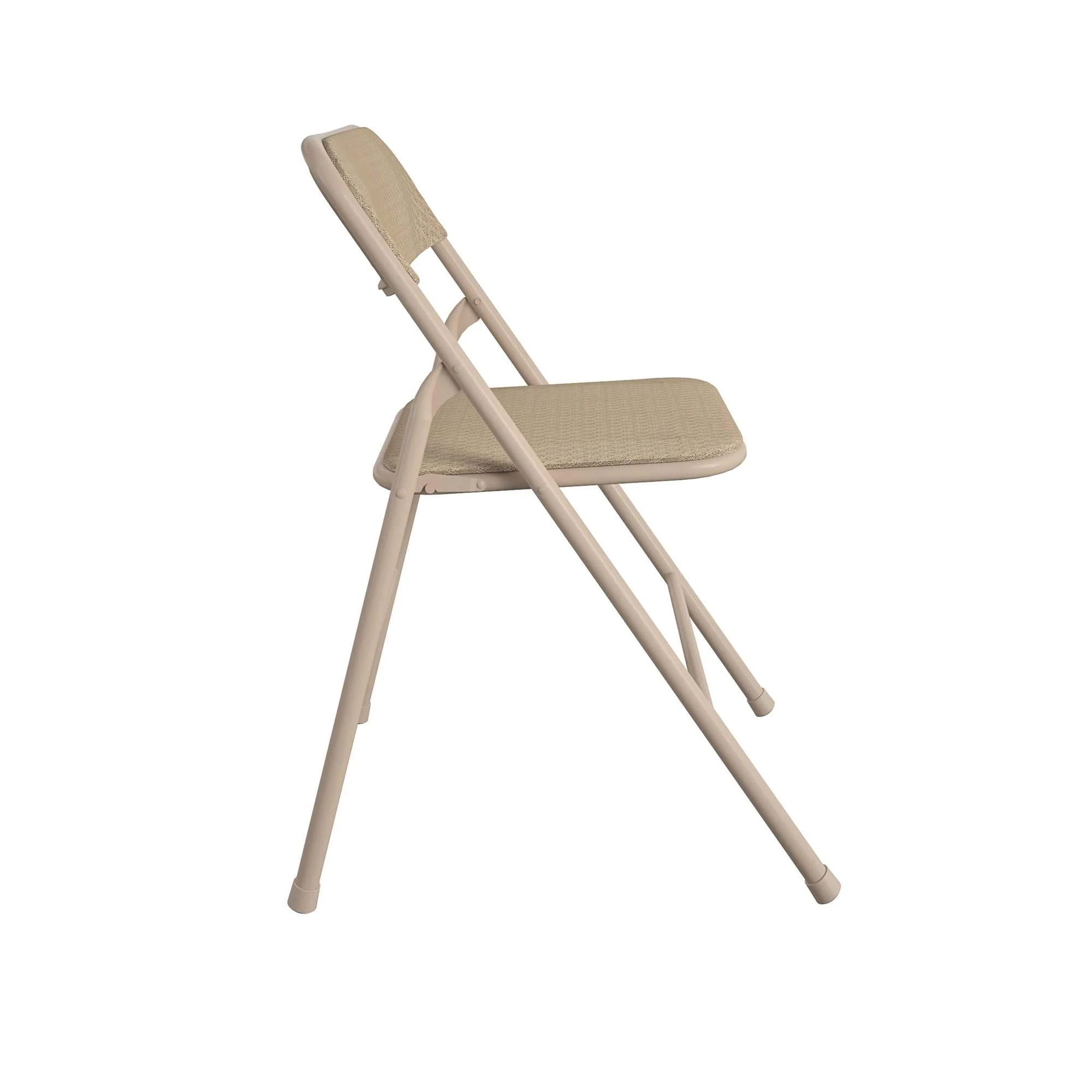 COSCO 5 - Piece Folding Dining Set with Card Table and 4 Fabric Padded Chairs, Tan