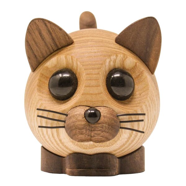 Felix katt trefigur 9 cm ask/valnøtt