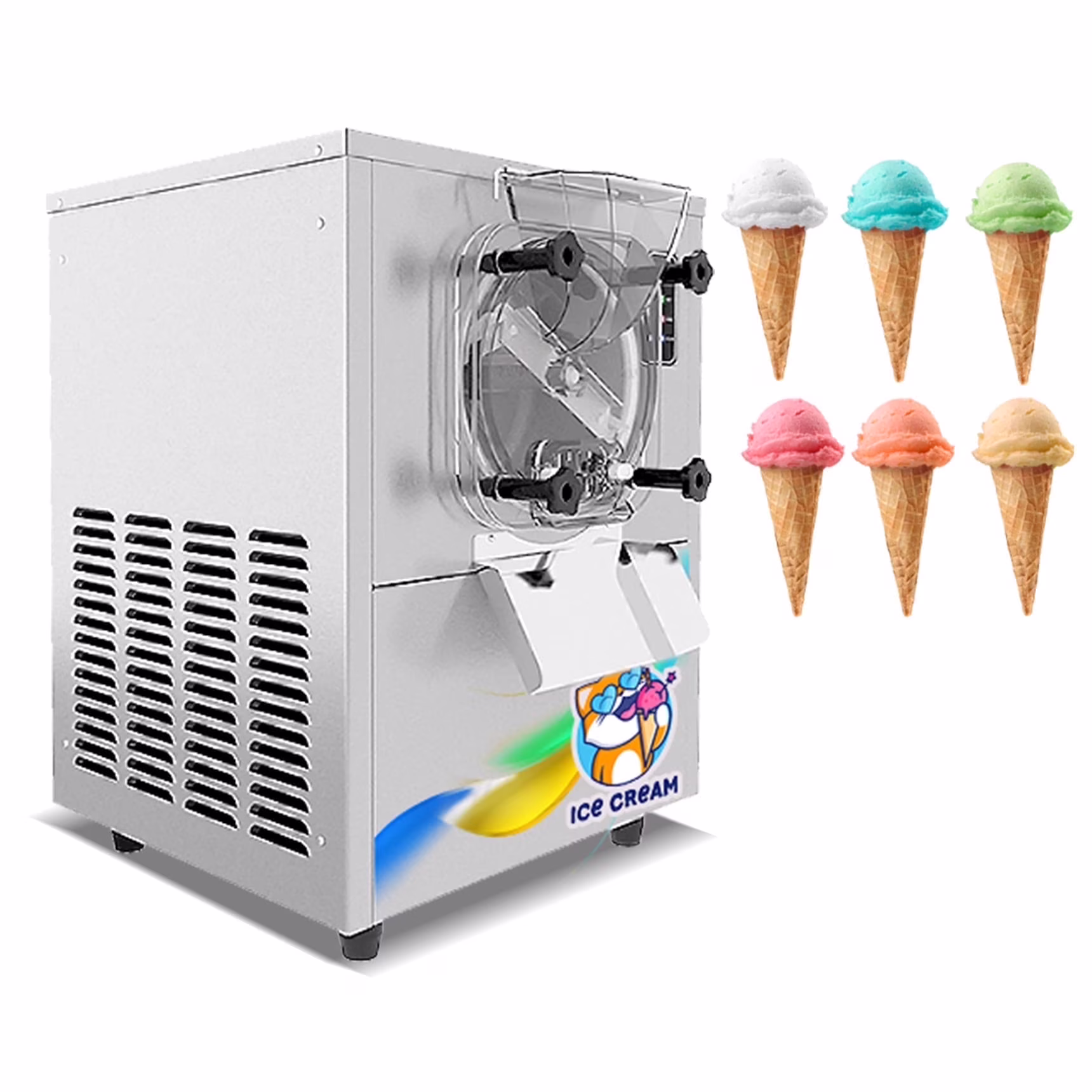 Commercial Countertop Gelato Italian Water Ice Hard Ice Cream Machine Cylinder:4.5L