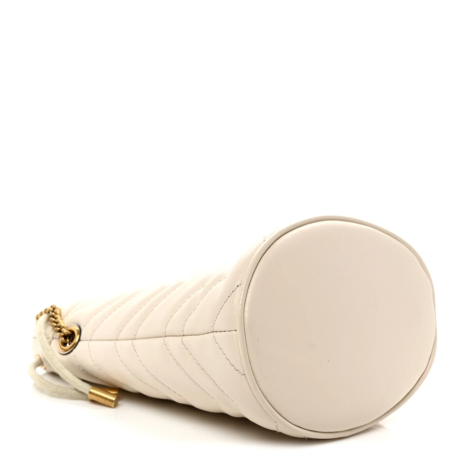 Calfskin Matelasse Mini GG Marmont 2.0 Bucket Bag White