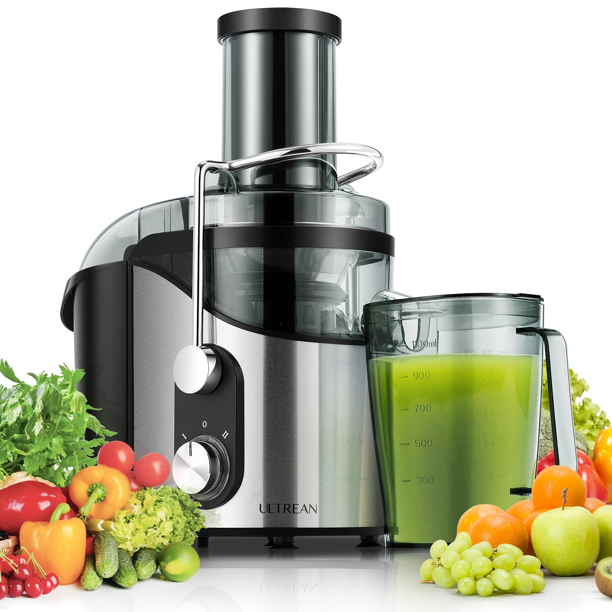 Ultrean Juicer Machine, 800W Juicer with Big Mouth 3�� Feed Chute, Dual Speeds Centrifugal Juice Maker for Fruits and Veggies, Easy to Clean and BPA