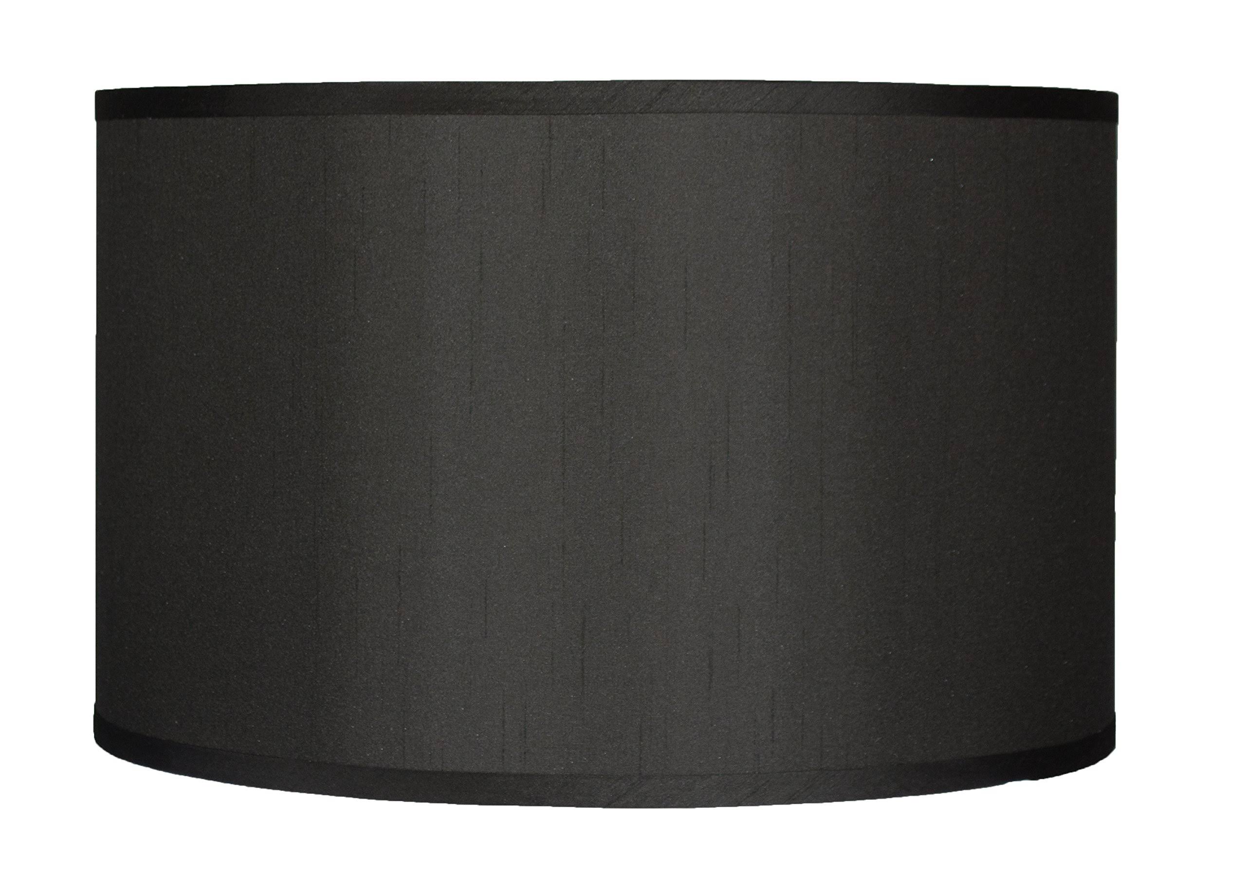 Urbanest Classic Drum Faux Silk Lamp Shade, 16 inchx16 inchx10 inch, Black