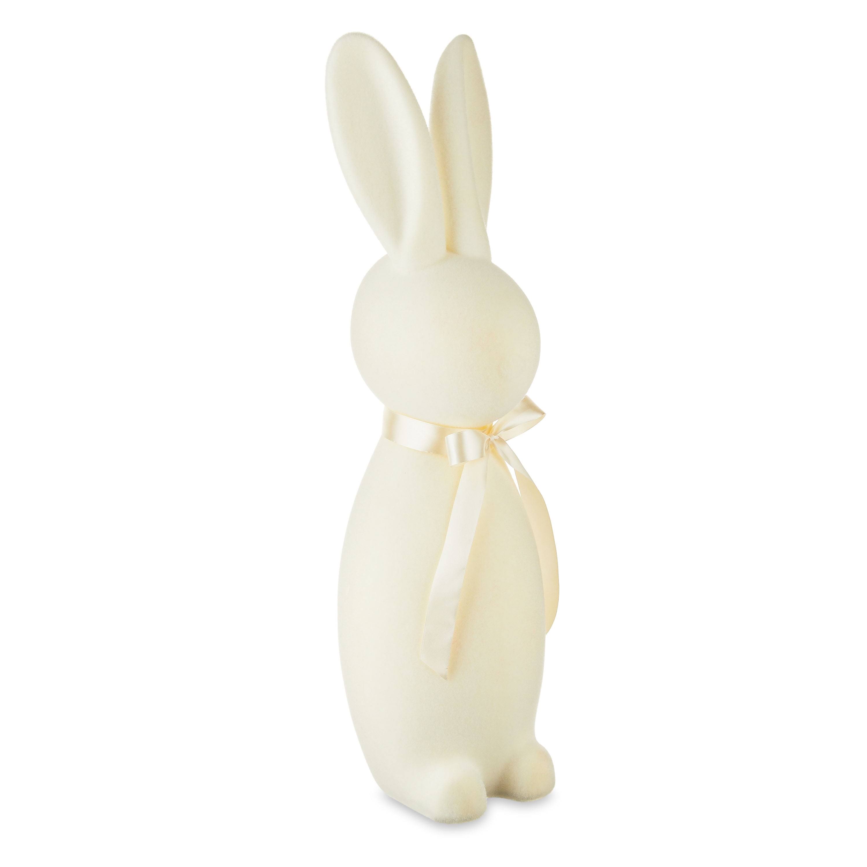 Easter Flocked Bunny Decor, Cream, 27 inch, by Way to Celebrate