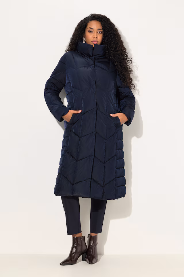 Zigzag Quilted Water Repellent Coat