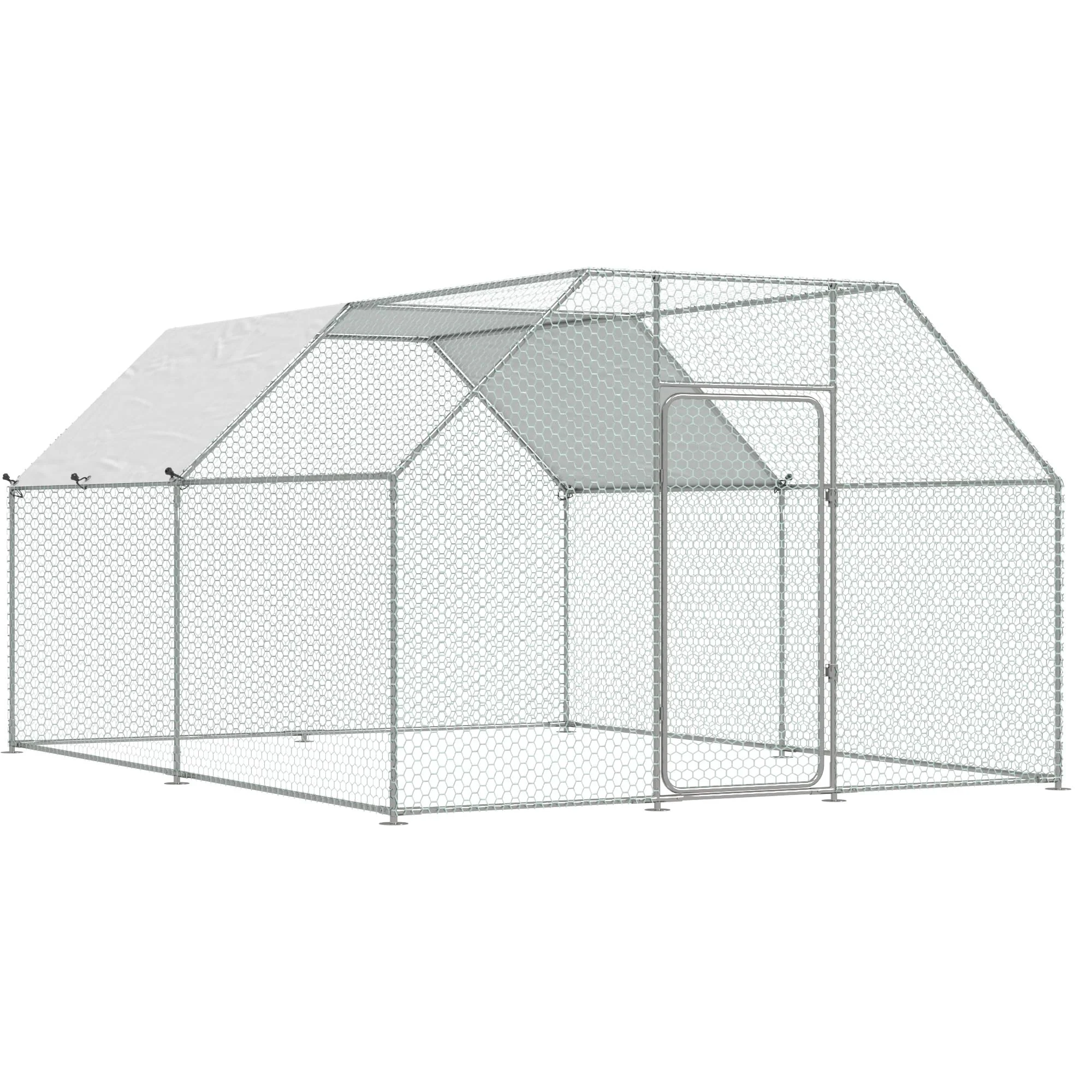 AECOJOY Large Walk-in Chicken Coop Run for 8-12 Chickens, 13x10x6.4 FT