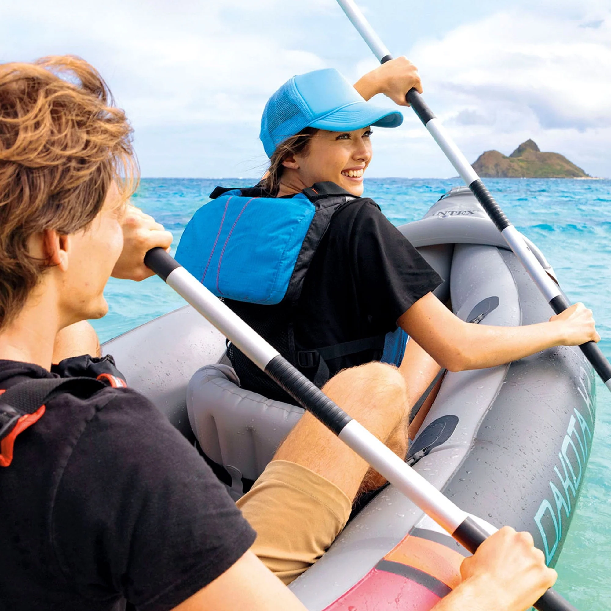 Intex Dakota K2 2 Person Inflatable Kayak & Accessory Kit W/Oars & Pump