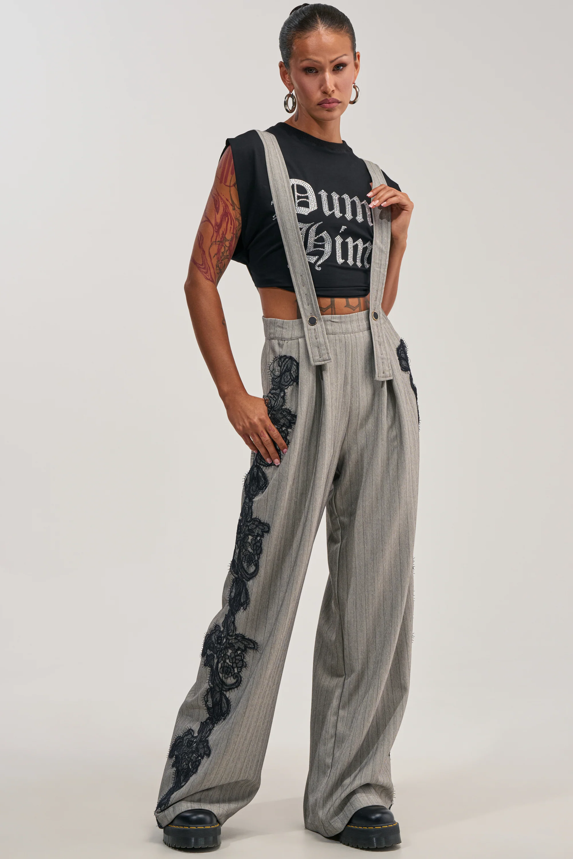 FOREVER FLAWLESS PINSTRIPE OVERALLS - Akira Store