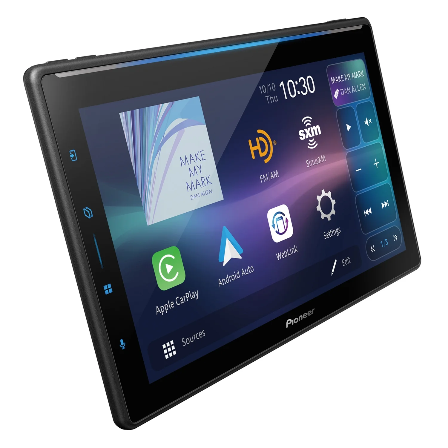 Pioneer 10.1 - In. Car in - Dash Unit, Single - DIN with Floating Touch Screen, Wired/Wireless Apple Carplay/Android Auto, and Siriusxm Ready & Siriusconnect Vehicle Tuner, 843631174692