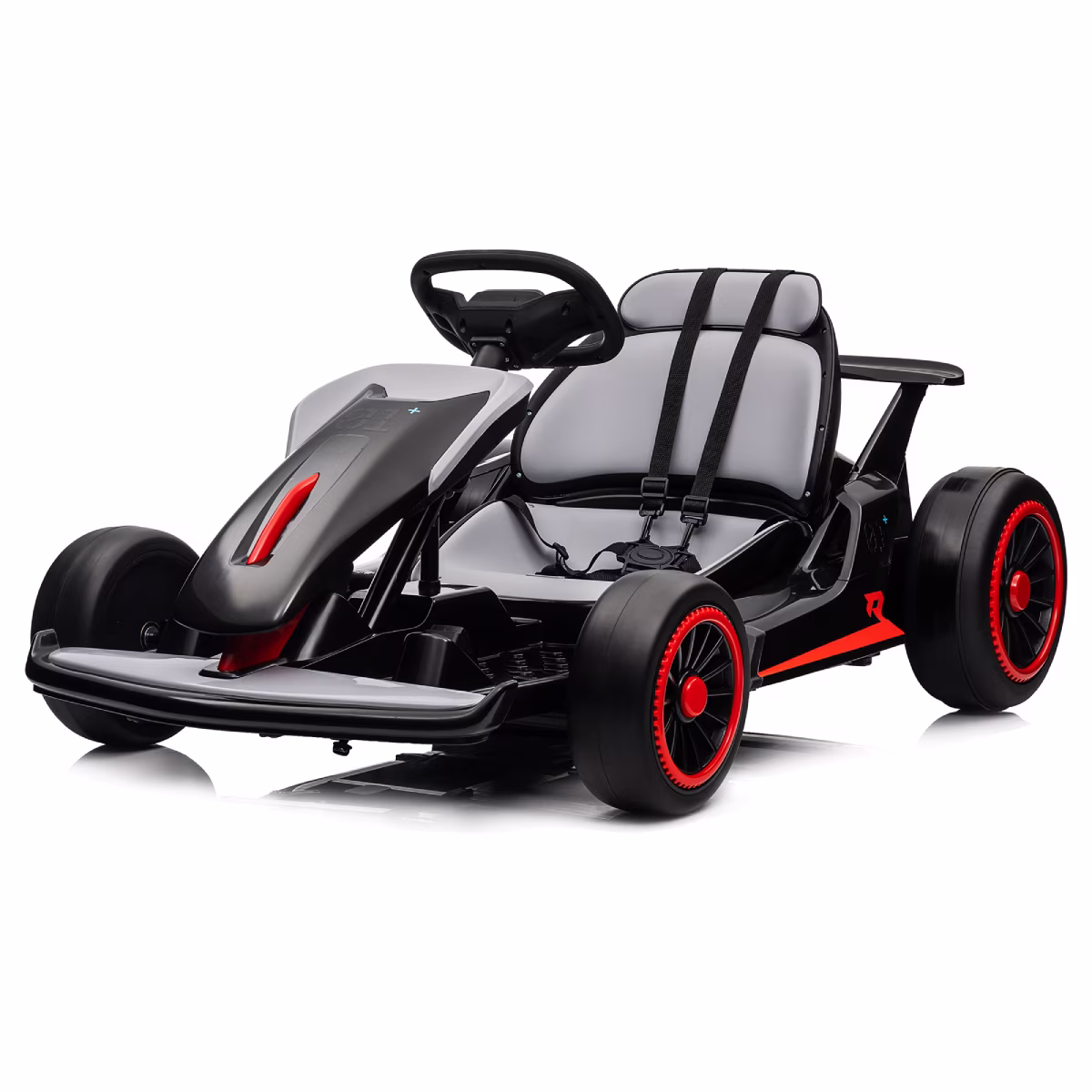 24V Drift Kart with 2X150W Strong Motor, 7AH Big Battery, Electric Pedals, Electric Go Kart Outdoor Race Toy(49.2" x 29.5" x 21.6"/Red) - Image 3