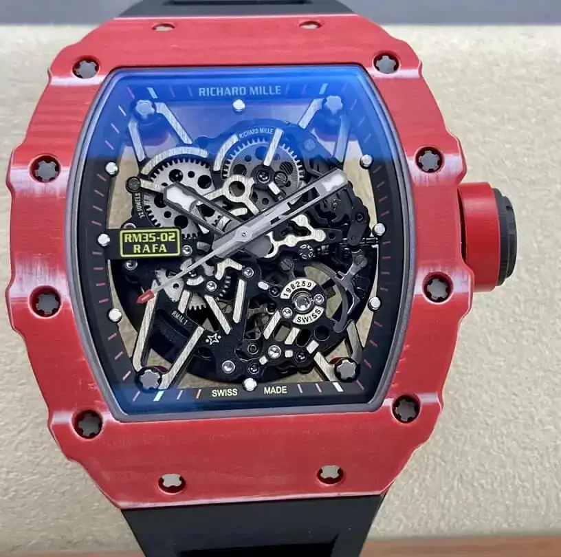 Richard Mille RM35-02 T+ Factory Black Strap Red Rubber Case