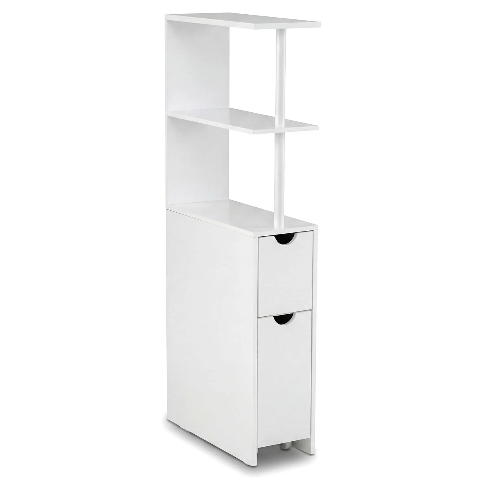 Tangkula Slim Bathroom Storage Cabine Narrow Toilet Paper Holder for Restroom