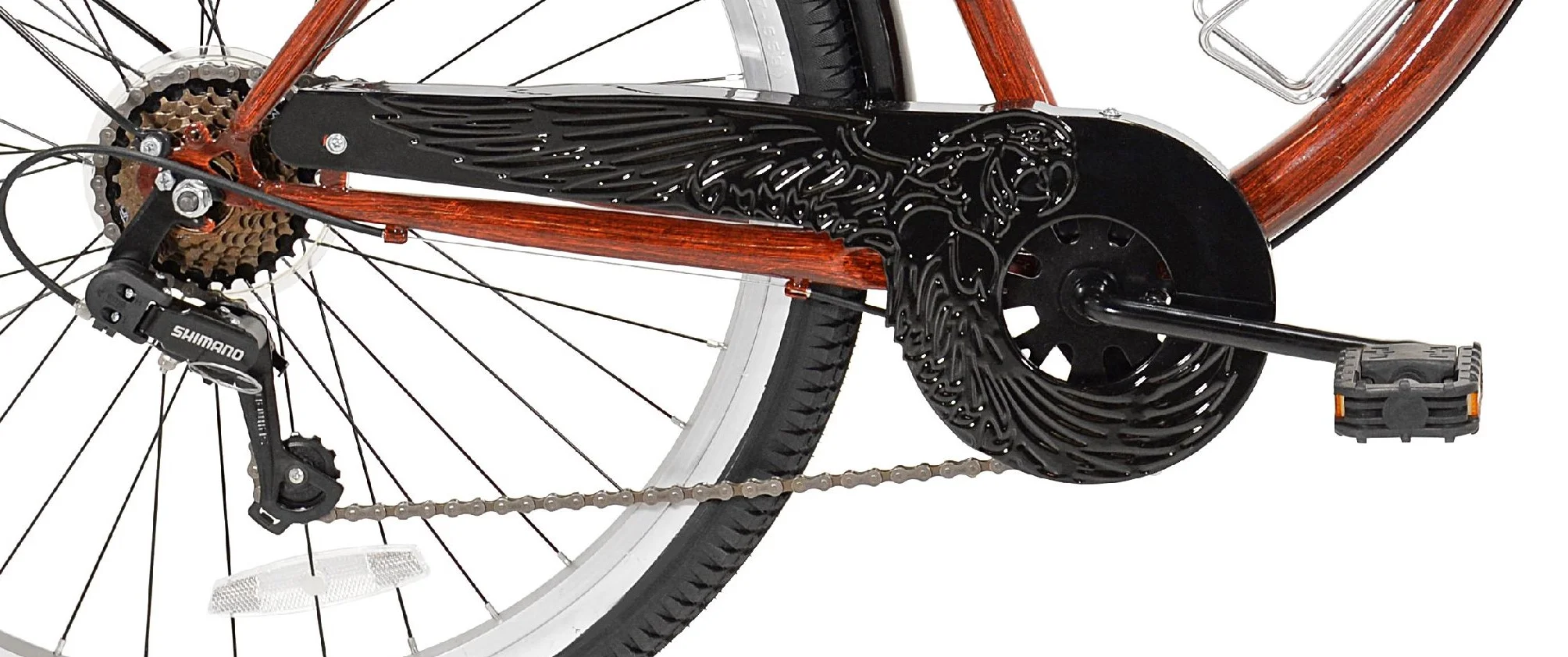 26" Men's Cruiser Bike, Wood Grain Color Image 7