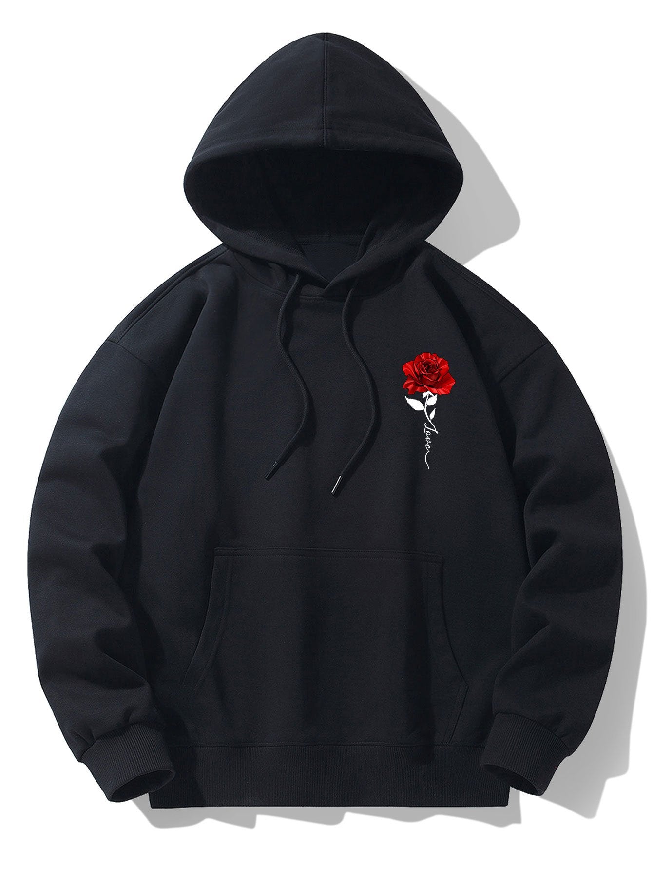 Sweat à capuche en coton mélangé imprimé rose