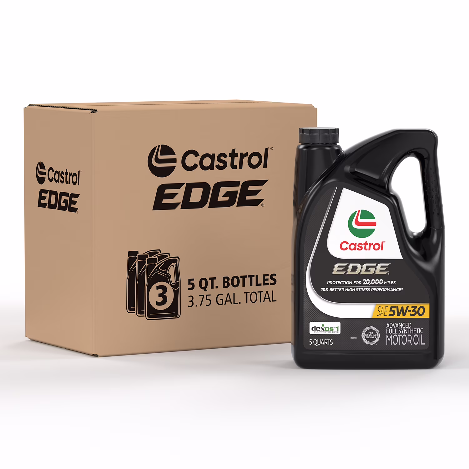 EDGE 5W-30 Advanced Full Synthetic Motor Oil, 5 Quarts, Case of 3