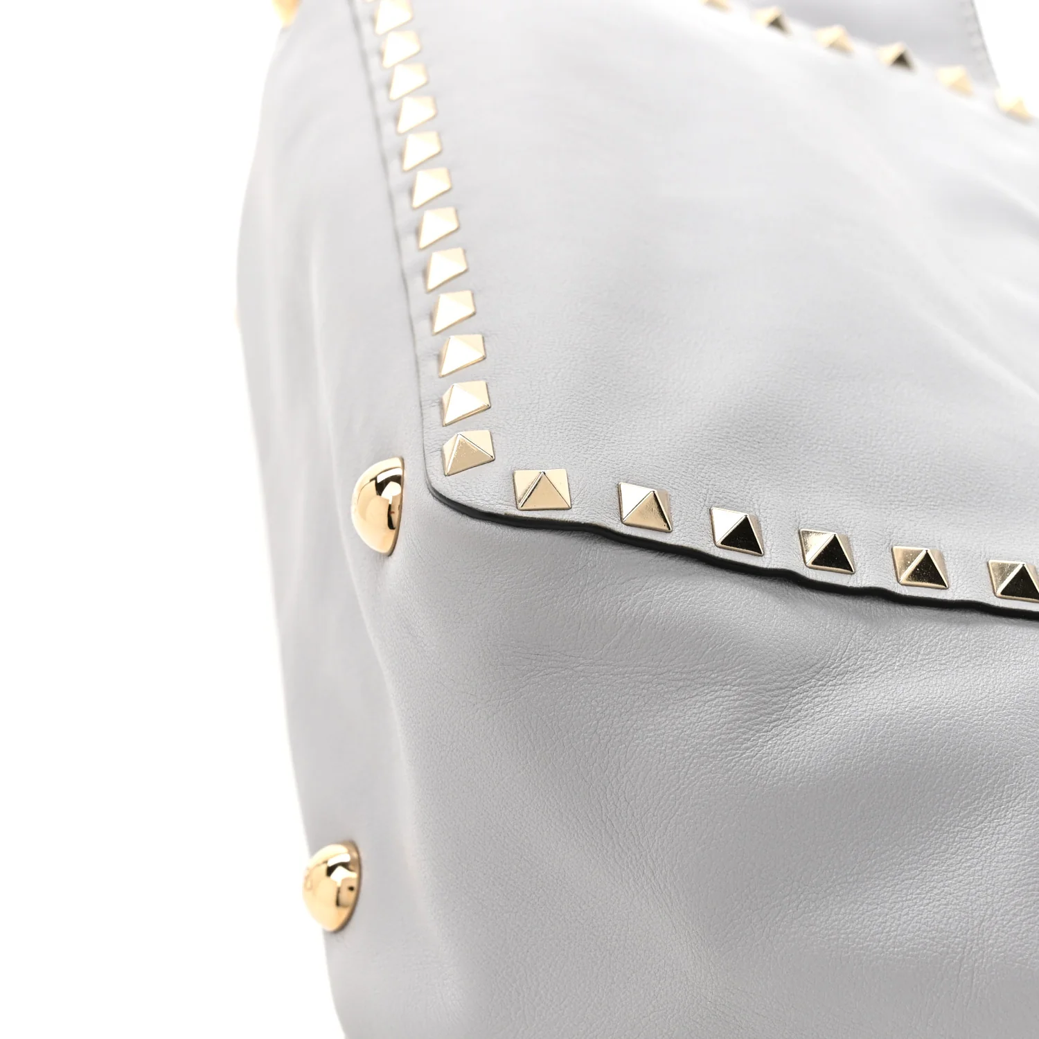 Vitello Small Rockstud Tote Grey