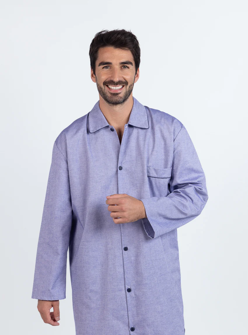 Liquette homme en coton rayé bleu
