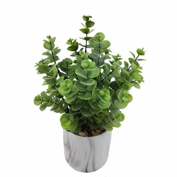 Mainstays Indoor Use Artificial Flower Eucalyptus Pot - Green - 11.5 in