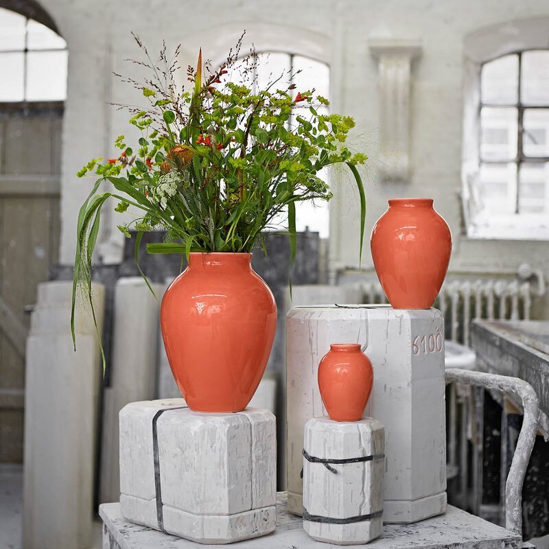Knabstrup vase 12,5 cm korall