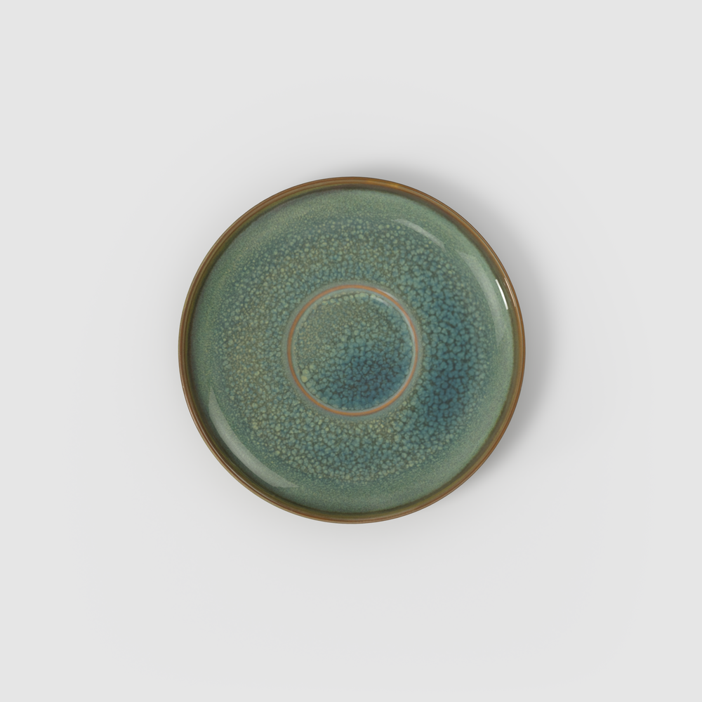 Crafted Coffee cup saucer - Green, 5.9'', Premium Porcelain