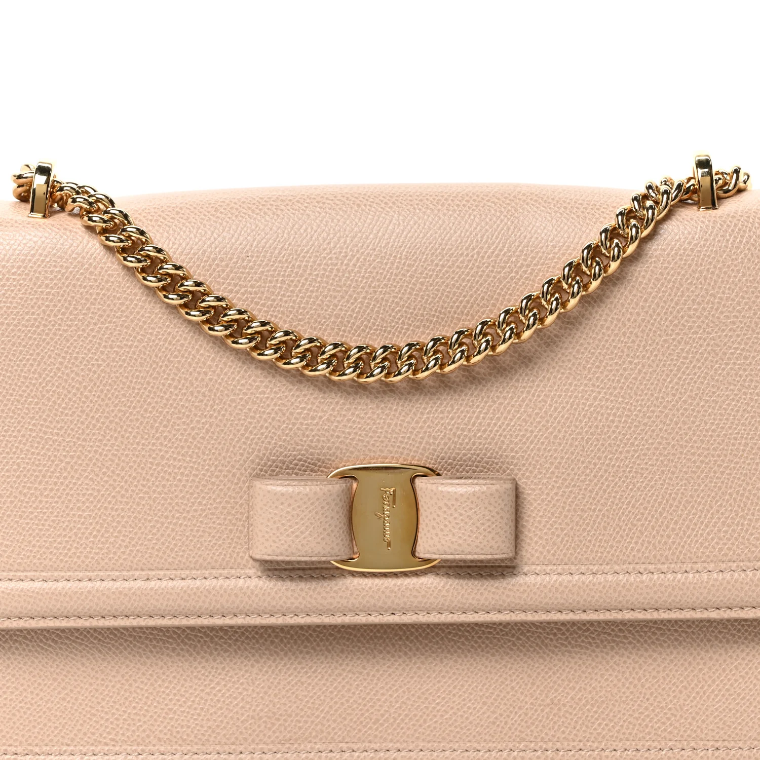 Printed Calfskin Ginny Shoulder Bag Beige