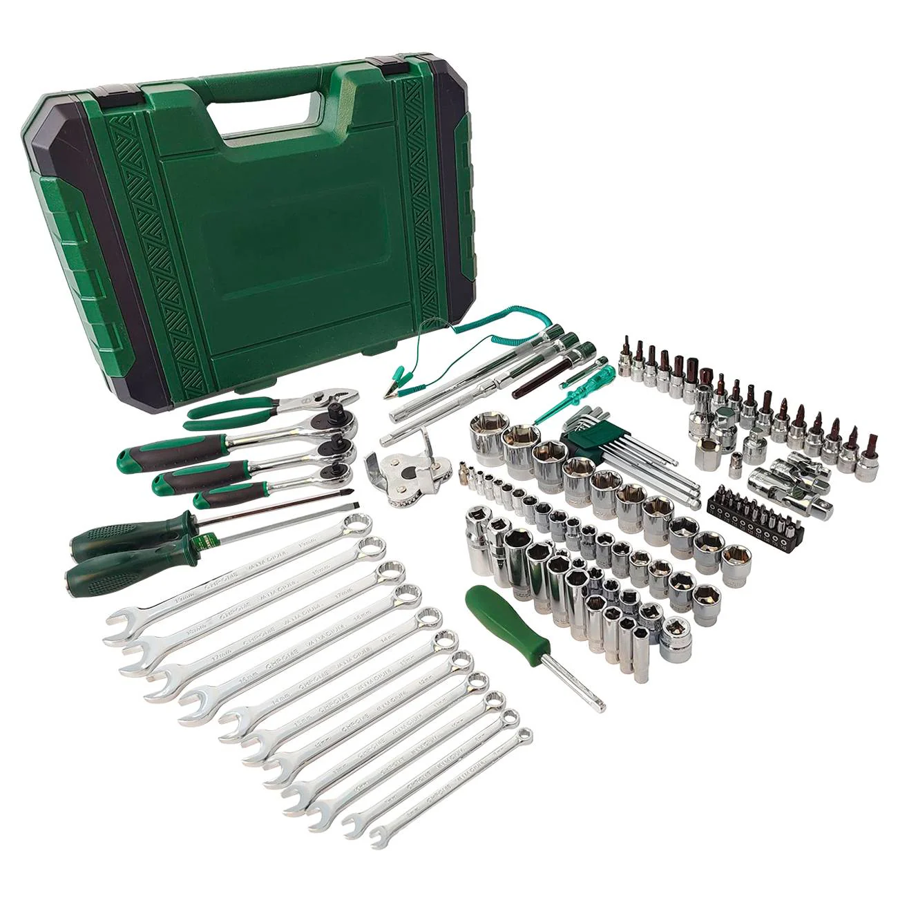 Dawot 124PC Mechanics Tool Set, Auto Repair Hand Tool Set, 1/2 1/4 & 3/8 Drive Socket Tool Set - Including Ratchet Set Metric Sockets Wrenches Sets for Auto Repair Machine Repair