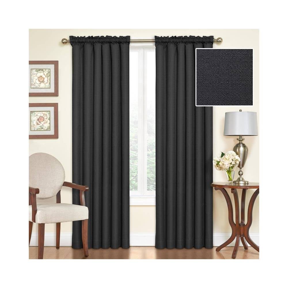 Eclipse Samara Blackout Energy-Efficient Thermal Curtain Panel, Black