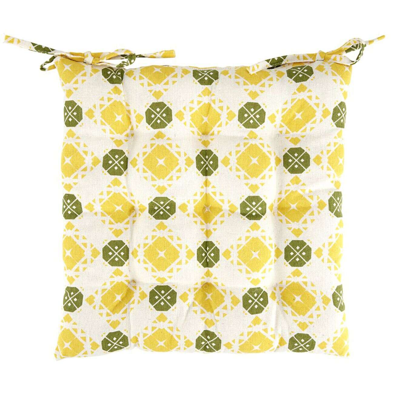 Galette de chaise carrée polycoton avec motif 40x40cm (2 modèles)