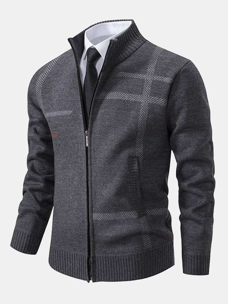 Pull zippé à rayures