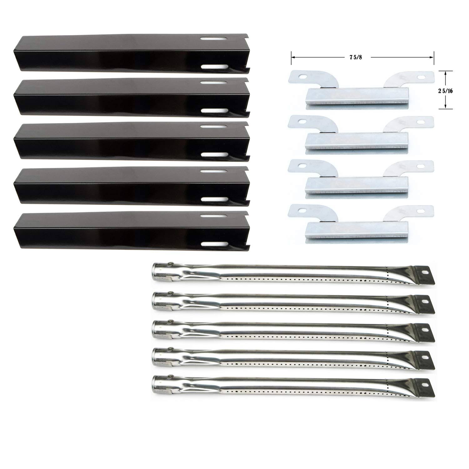 Direct Store Parts Kit DG138 Replacement Brinkmann Heavy-Duty 810-8501-S Gas Grill Burners,Crossover Tubes, Heat Plates