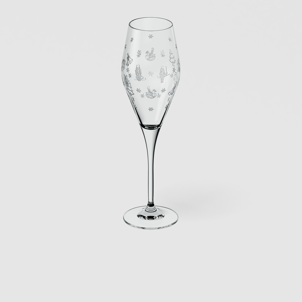 Toy's Delight Champagne glass - Clear, 4.1 oz, crystal glass