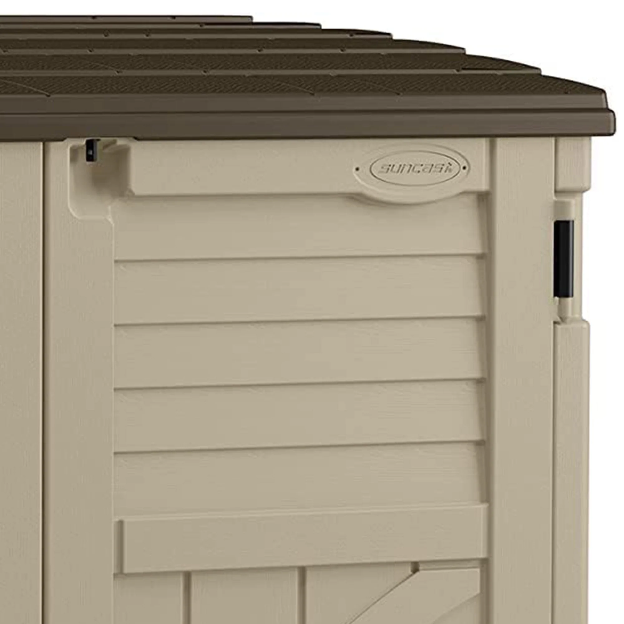 Suncast 34 Cubic ft Horizontal Compact Outdoor Storage Shed, Sand(Brown) Image 4