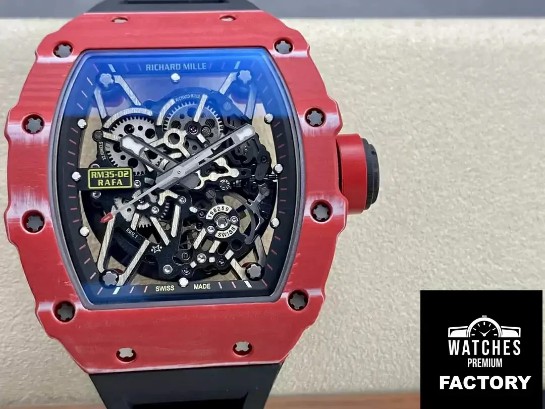 Richard Mille RM35-02 T+ Factory Black Strap Red Rubber Case
