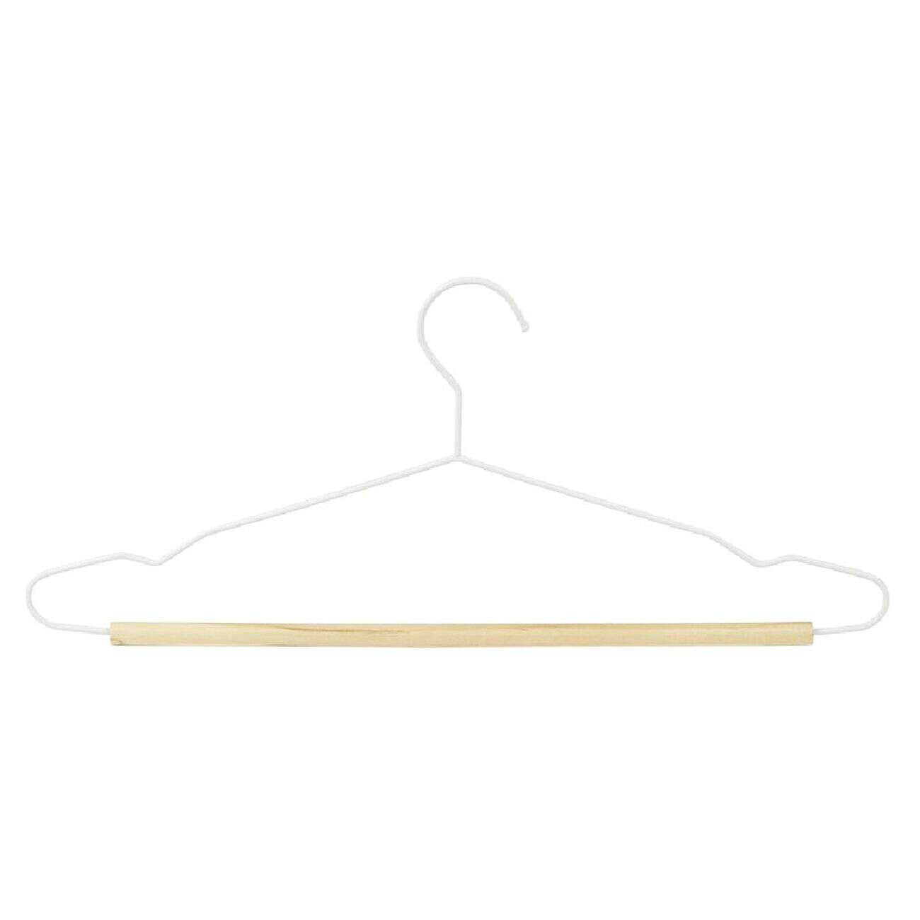 Cintre en métal blanc et bois x3