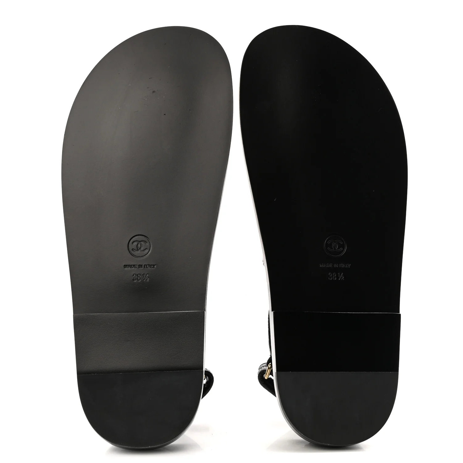 Grained Calfskin Velcro Dad Sandals 38.5 Black