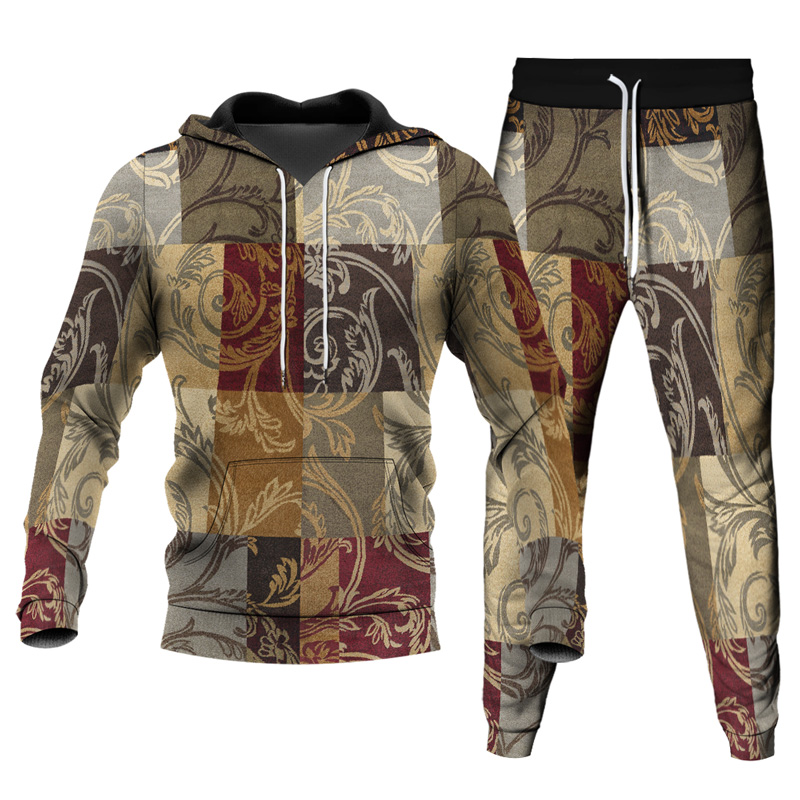 Ensemble de sweat à capuche imprimé personnalisé pour homme 005