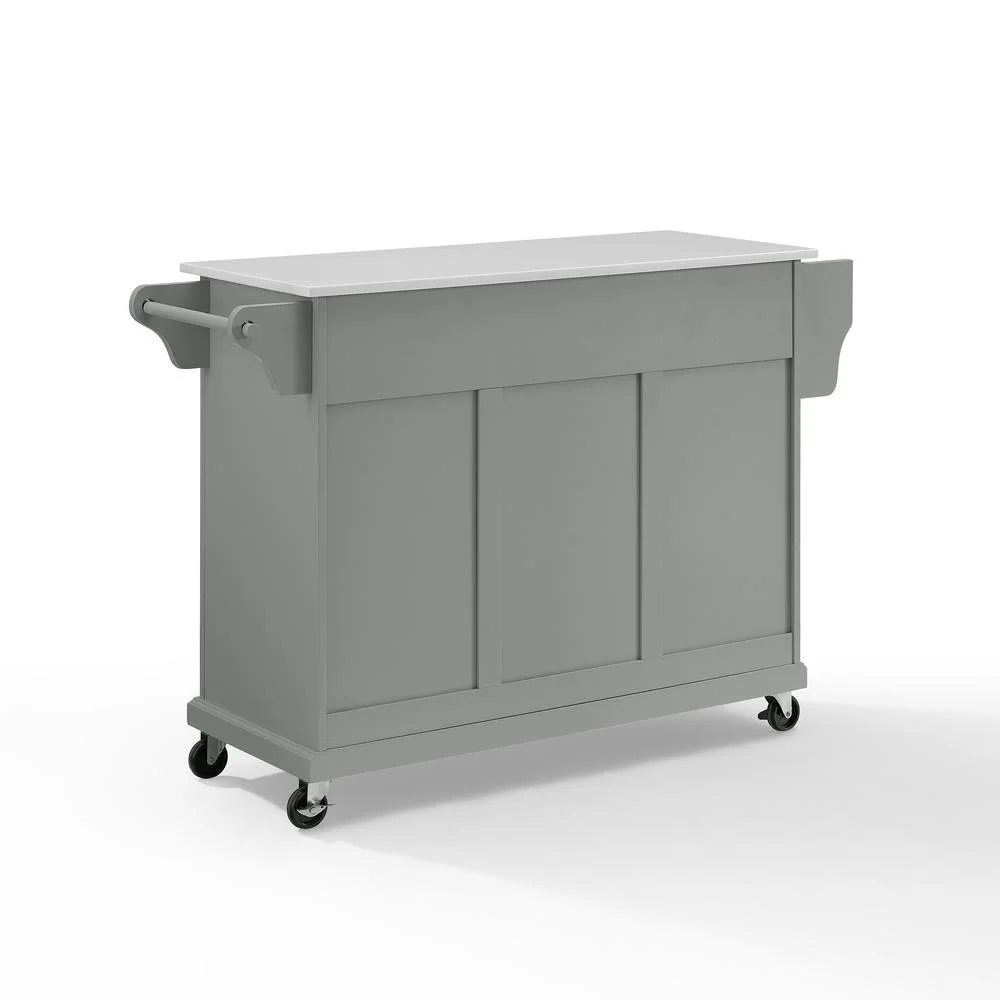 Full Size Kitchen Cart-Finish:Gray,Style:Granite Top/White - Image 3