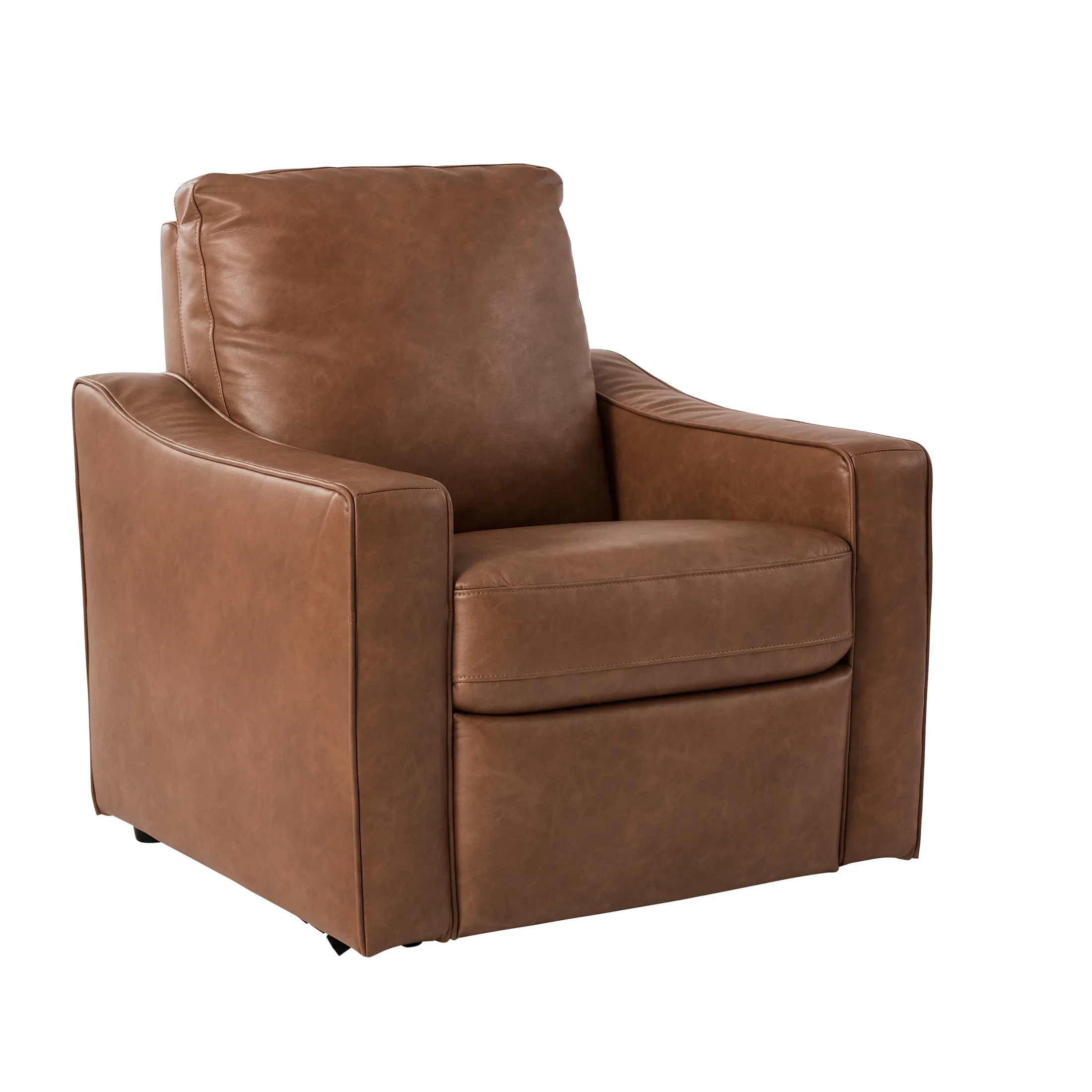 Better Homes & Gardens Allen Push-Button Power Recliner Chair, Cocoa Faux Leather