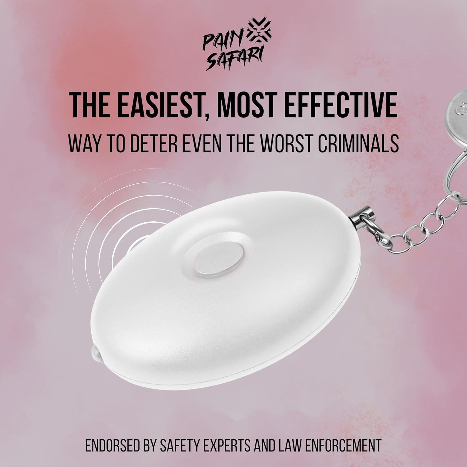 Pain Safari Personal Alarm Keychain for Women, Children, and Elderly | 125dB Safety Siren | 1-Mile Range Self Defense Tool | Compact Personal Protection Device | Loud Attention-Grabbing Security Sound
