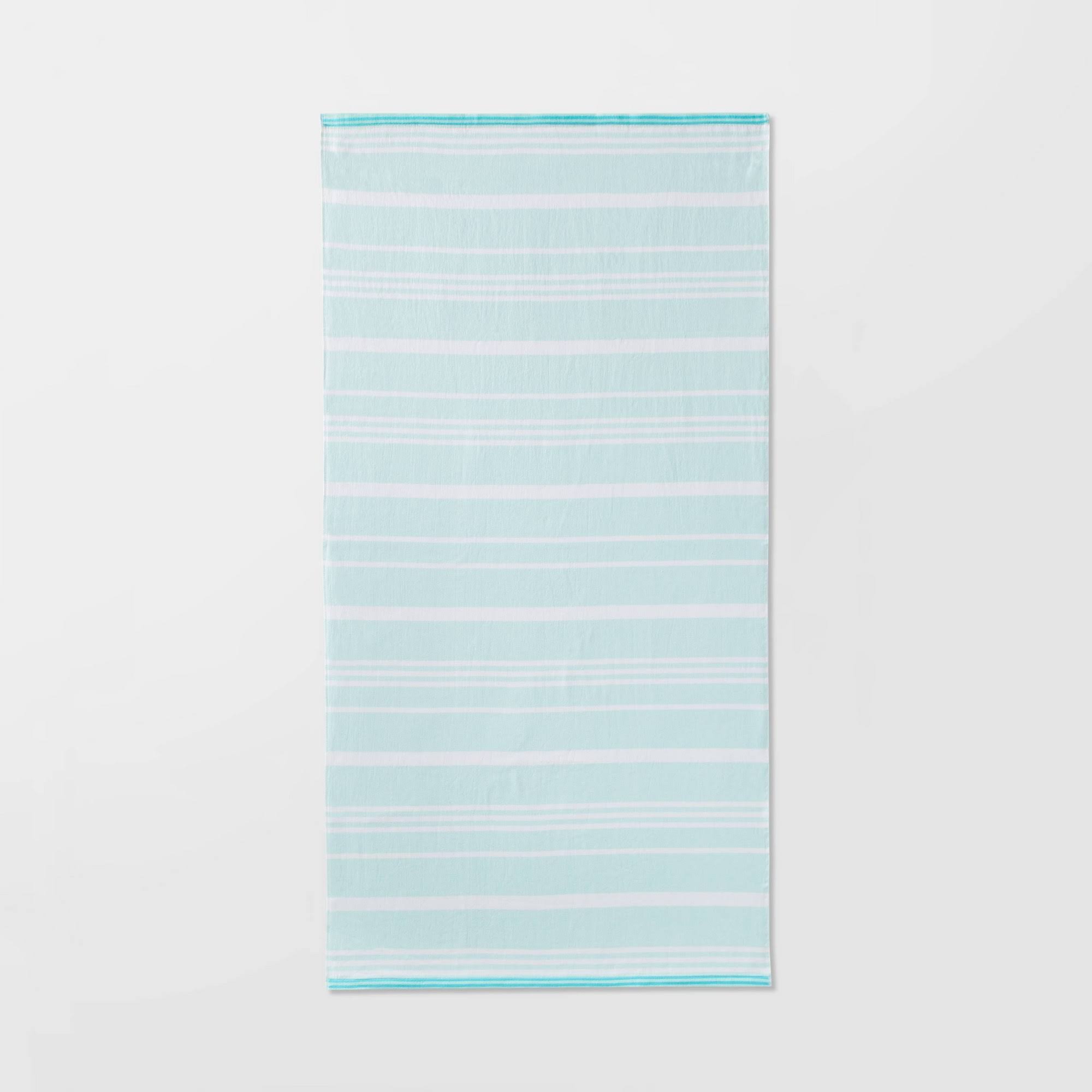 Striped Sand Resist Beach Towel Blue - Sun Squad