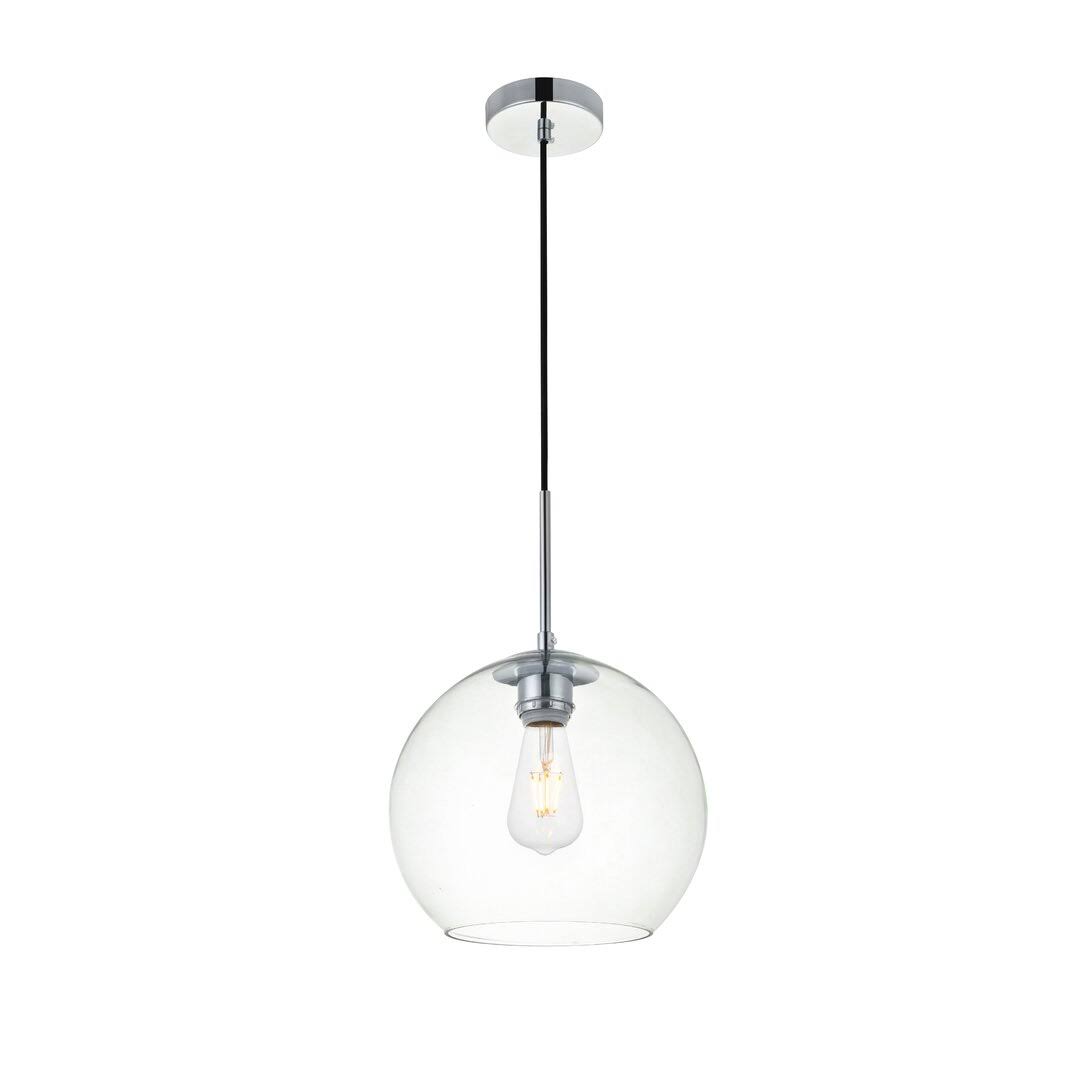 Yearwood 1 - Light Single Globe Pendant Mercury Row Finish: Chrome, Shade Color: Clear, Size: 9.9